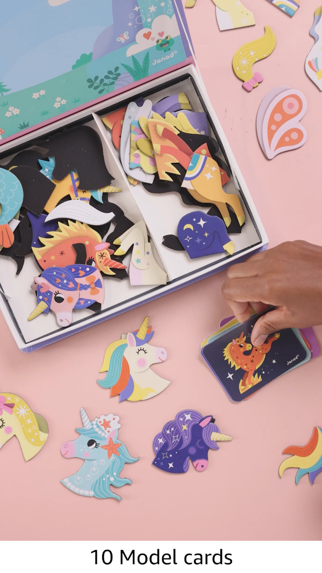 Janod - Magnéti'Book Unicorns - 44-Magnet Educational Game with 10